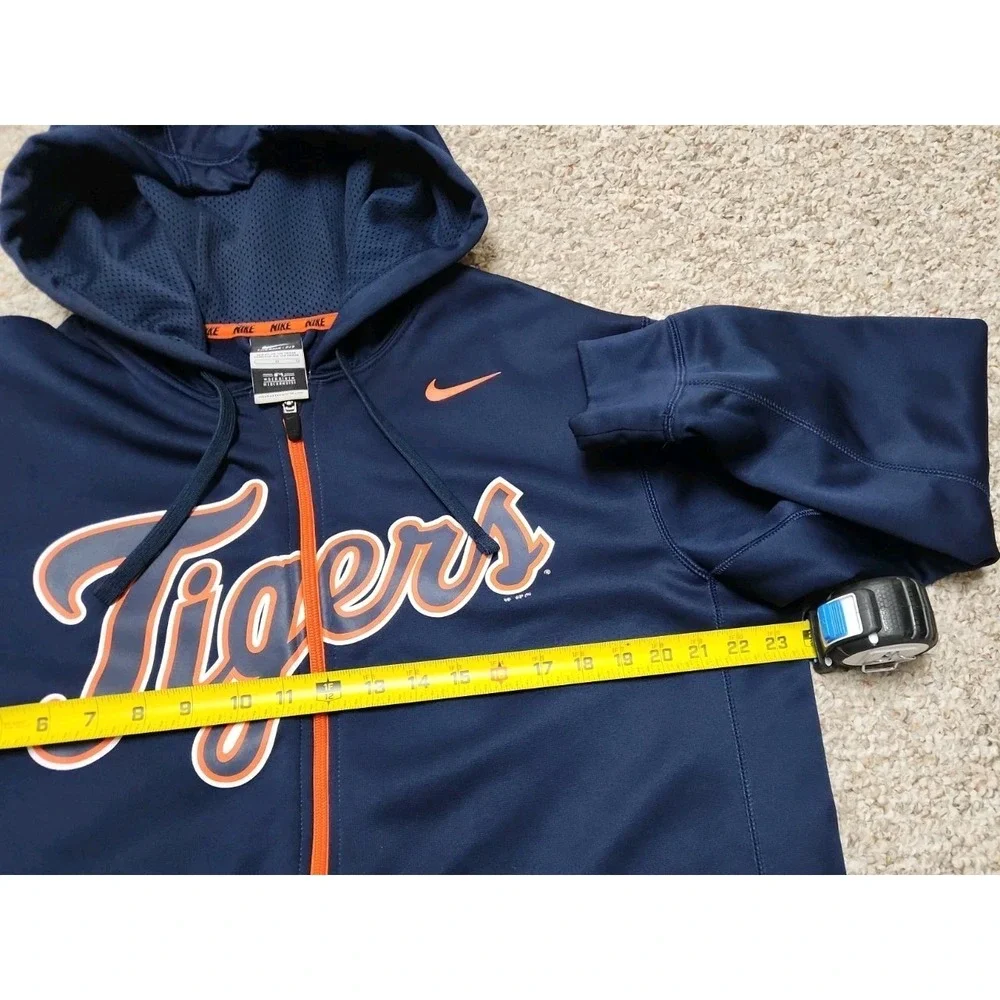 Nike Therma Fit Large Spell Out Script Detroit Tigers Baseball Zip Hoodie